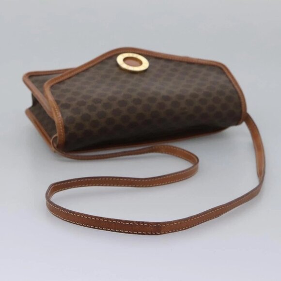 CELINE Macadam Canvas Shoulder Bag PVC Leather Brown Gold Auth - Picture 6 of 16